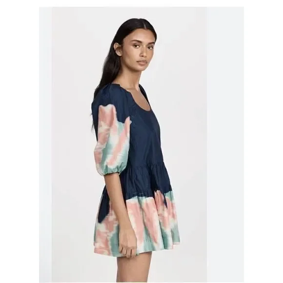 Jonathan Simkhai Standard Midnight Multi Dip Dye Cotton Mini Dress Sz L NWT $375 - Picture 3 of 11